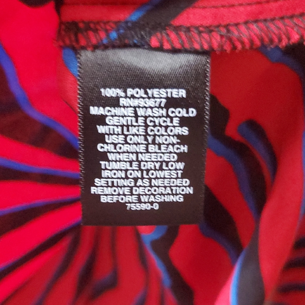Bold Elements  Red and Black Animal Print Blouse - Picture 5 of 9